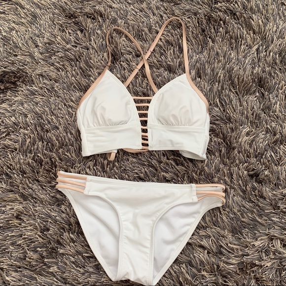 Xhilaration Other - NWOT White & Champagne Gold Bikini